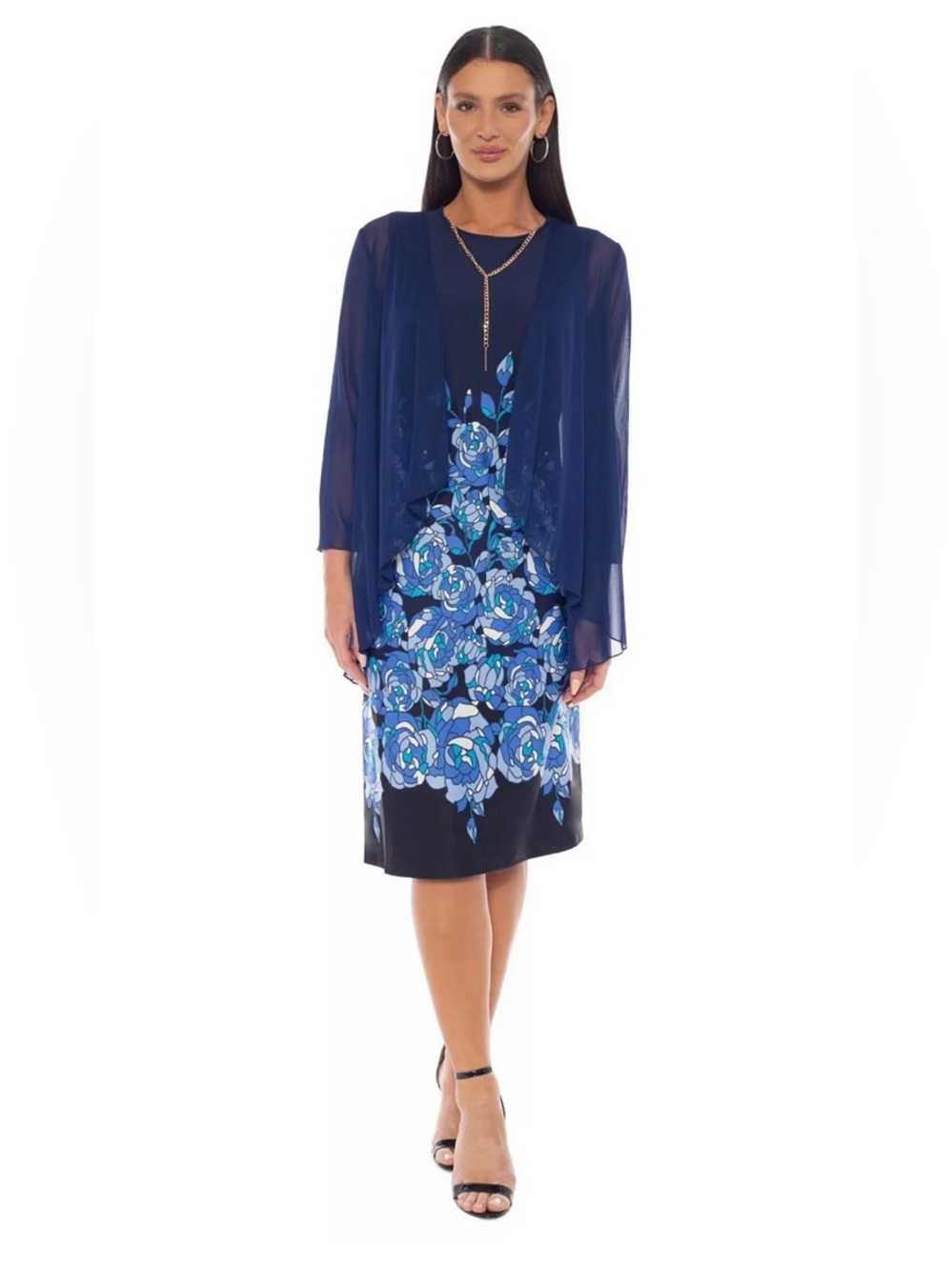 Marina 2-Pc. Print Scuba Crepe Dress & Jacket Set
